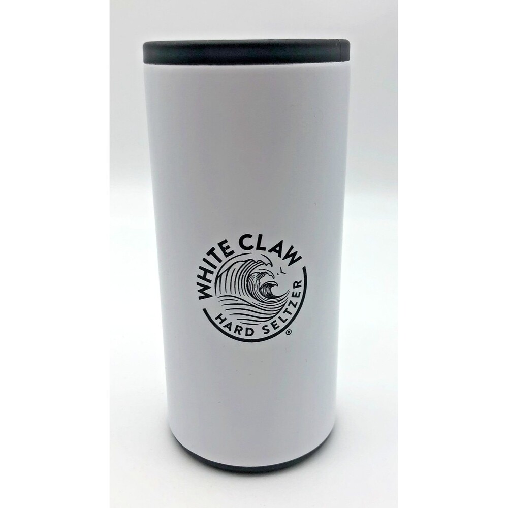 White Claw Slim Can Stainless Steel Insulated Cooler Koozie Logo Black White